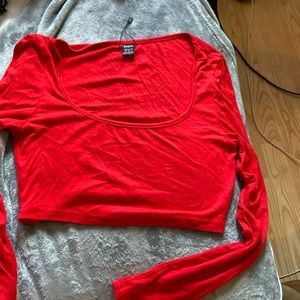 red shein crop top